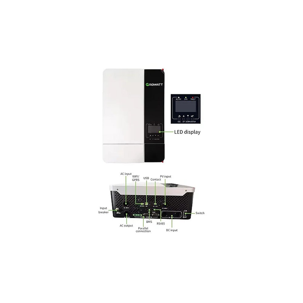 Inversor Cargador Growatt SPF3500-ES c/Módulo WIFI 230000075